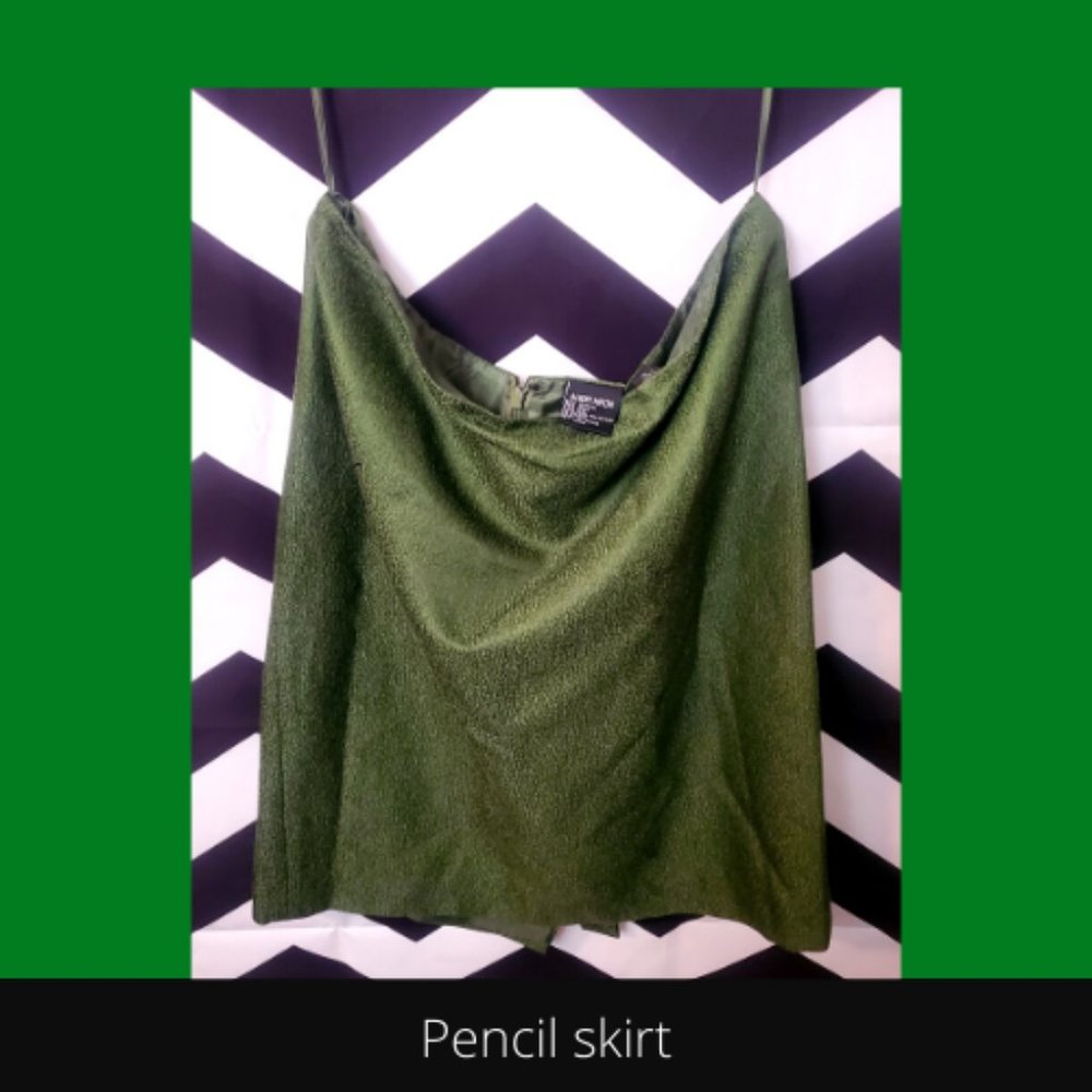 Wool/silk blend suit skirt*